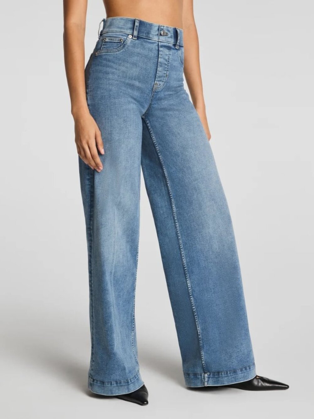 Pull-On Wide Leg Jeans Antique Indigo Medium